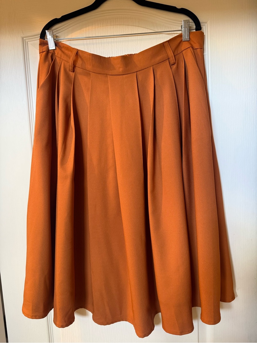 Womens A-line Flared Pleated Knee Length Skirt 1950s Vintage Rockabilly Swing